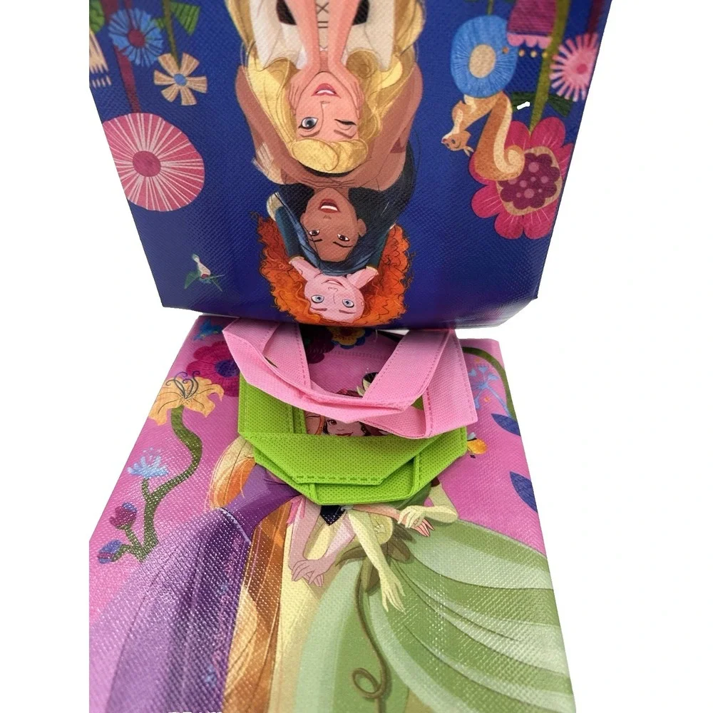 Disney Princess Gift Bag Tote 2 Pack Reusable Rapunzel Tiana Merida Totes